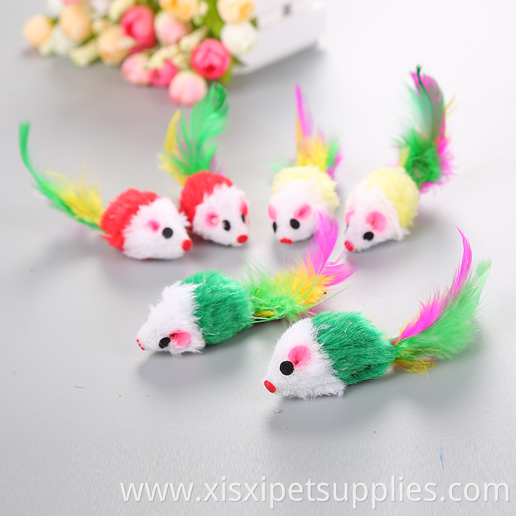 ready for shipping plush mouse cat toy mice with rattle